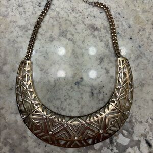 Geometric Gold Statement Necklace